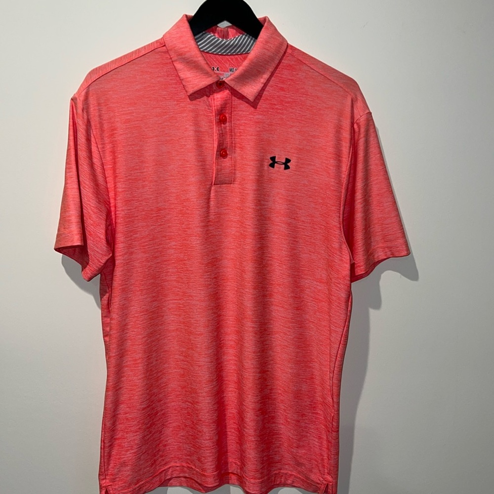 Men’s Under Armour orange polo size medium